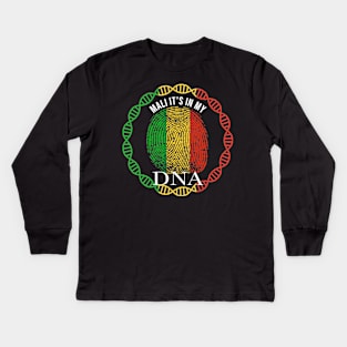 Mali Its In My DNA - Gift for Malian From Mali Kids Long Sleeve T-Shirt